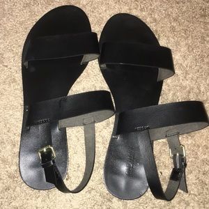 Black strap sandals